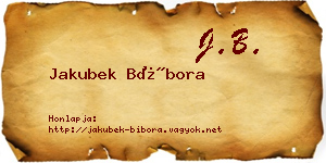 Jakubek Bíbora névjegykártya